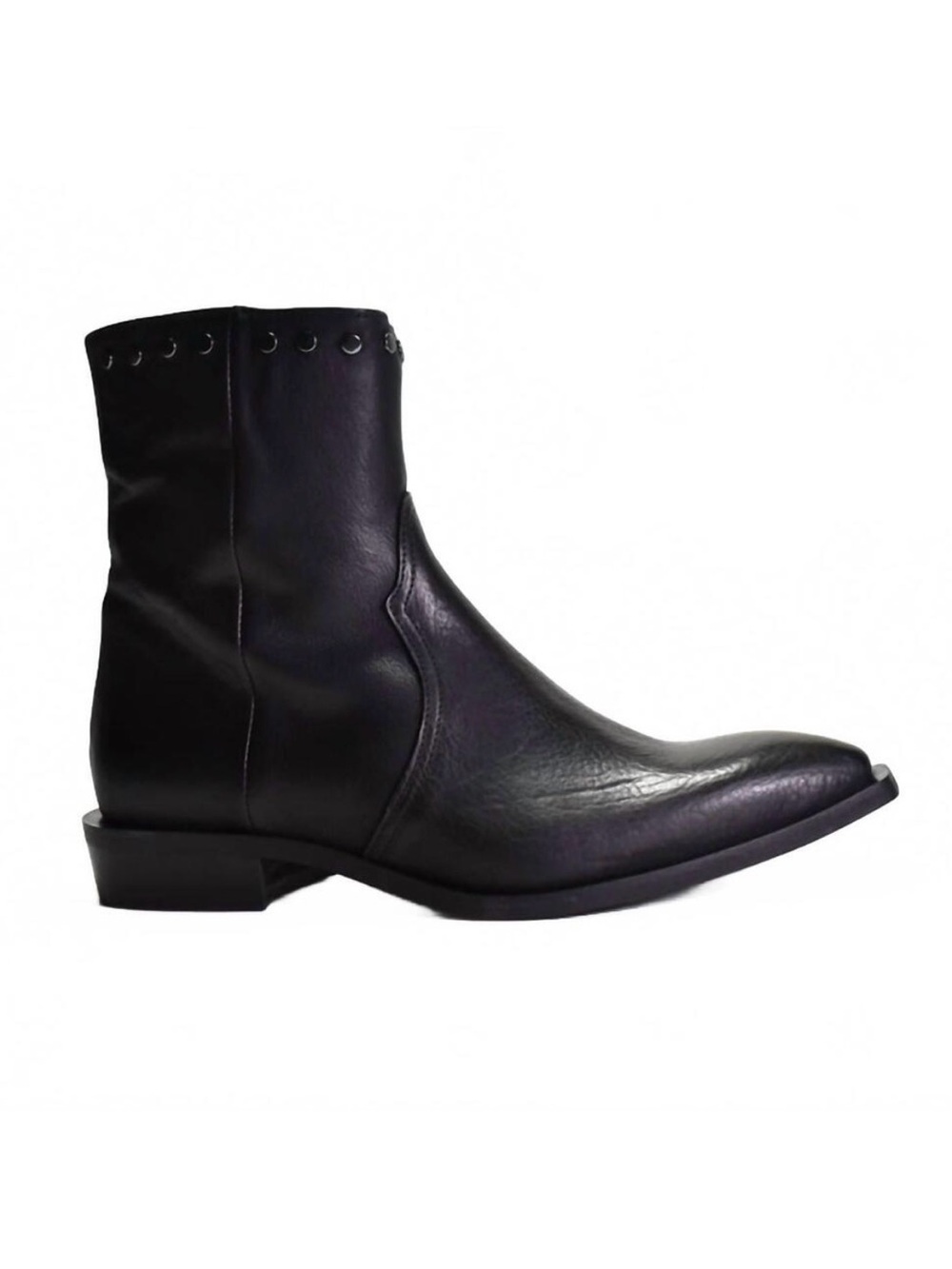 Cordani Piper Western Black Leather Ankle Boots with Stud Detail
